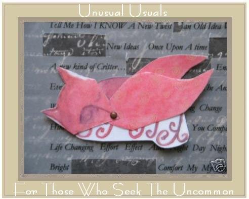 Fairy Puppy FOLK ART TOY Doll Paper DOG PUPPET aceo atc