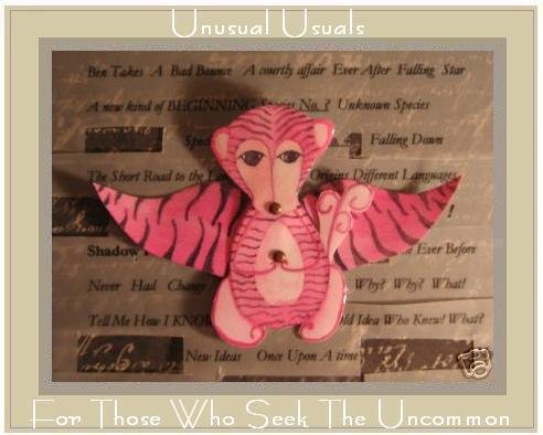 Unusual MONKEY Folk ART TOY Doll Paper PUPPET aceo atc