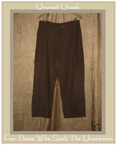 Chico's Design BROWN LINEN Trouser PANTS Size 3 LARGE L