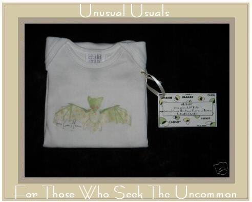 NWT 3-6 MONTH TEENY GREEN MEENIE BAT CREEPER ONESIE 6M
