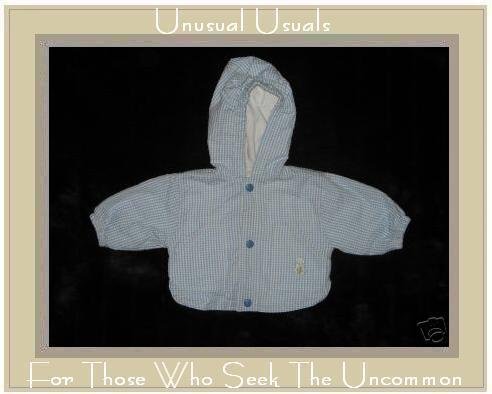 CARTER'S Blue & White Gingham Button Jacket 3-6 Mth EUC