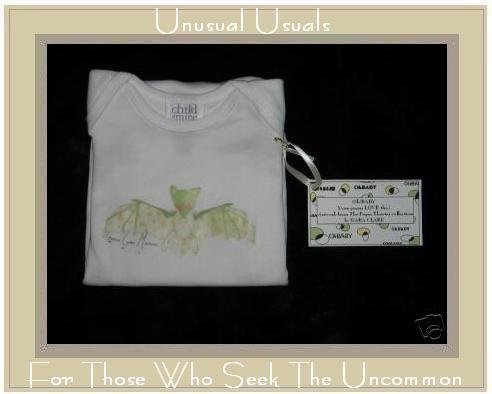 NWT 6-9 MONTH TEENY GREEN MEENIE BAT CREEPER ONESIE 9M