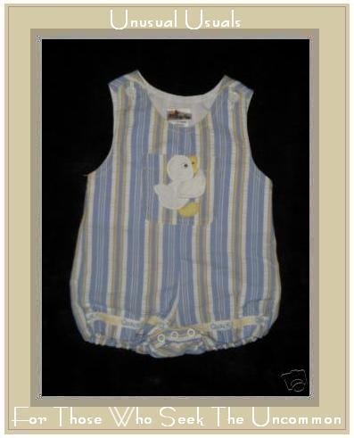 BABY TOGS Sweet Striped Duck Quack Romper 3-6 Month EUC