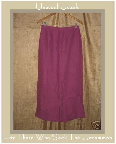 COTE FEMME Long Dark Pink LINEN Layer Skirt Size 8 S M