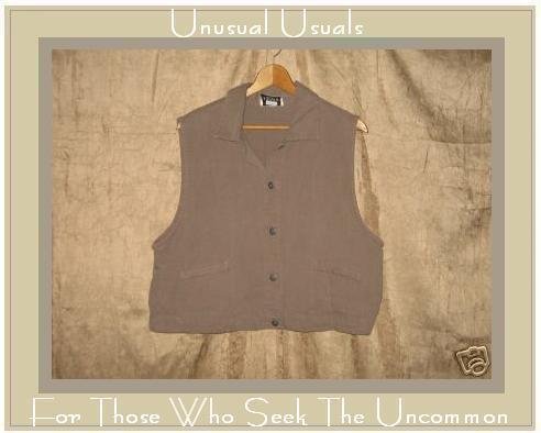 EILEEN FISHER New York Button Vest Jacket Top LARGE L
