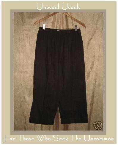 Chico's Design BROWN LINEN Flood PANTS Size 1 SMALL S M