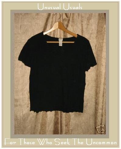 Nice J. JILL Black Silk Sweater Knit Shirt Top MEDIUM M