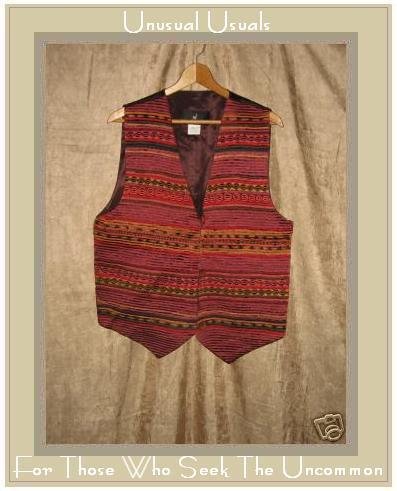 PERUVIAN CONNECTION Nubby Textured Striped Vest Large L