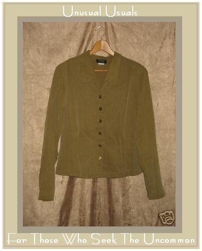 KINDRED SPIRIT Textured Tencel Jacket Shirt Top MEDIUM M