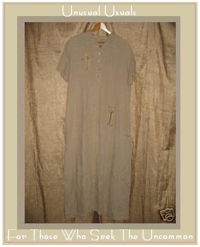 CHALET Whimsical Painted LINEN Boutique Dress Large L