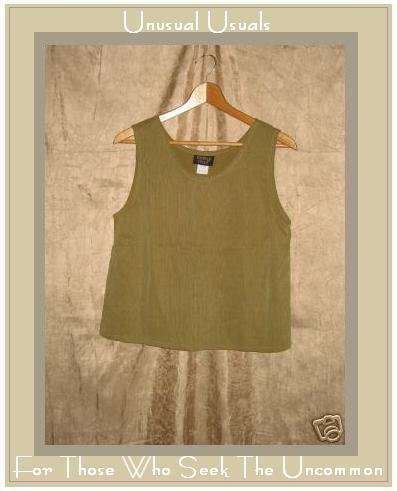 KINDRED SPIRIT Textured Tencel Shell Tank Shirt Top MEDIUM M