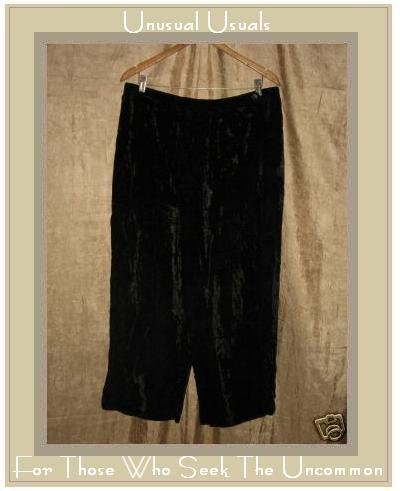 J. Jill Loose & Flowing Black Rayon Velvet Pants 4X