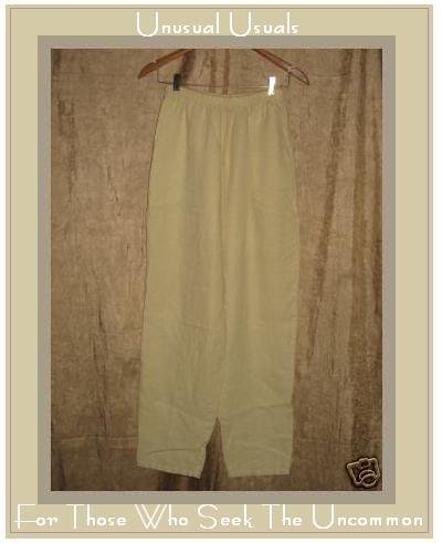 WILLOW Boutique Yellow LINEN Straight Pants Medium M