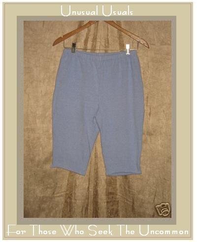 FLAX by Jeanne Engelhart Blue Cotton Lycra Shorts LARGE L