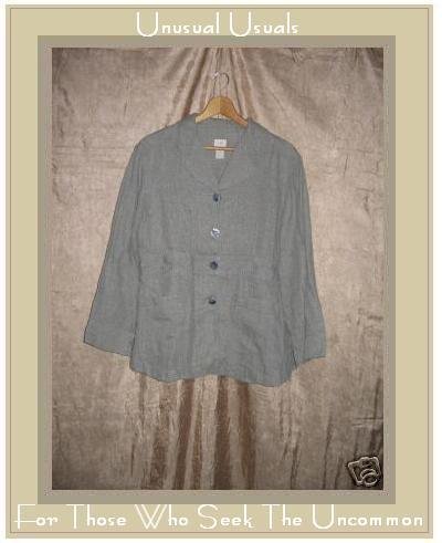J. Jill Shapely Button Jacket Top Hemp Petite 10 10P M