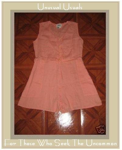 FLAX CORAL SHORTS SHIRT ROMPER JEANNE ENGELHART SMALL S