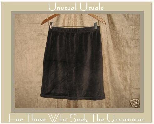 TWEEDS Short & Sweet Earthy Brown Velour Skirt Medium M
