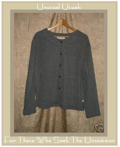 KN KAREN NEUBURGER Softest Gray Button Shirt Top Large