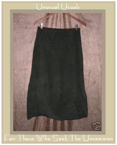Neesh by D.A.R. Funky Green Leaves Corduroy Skirt Small S