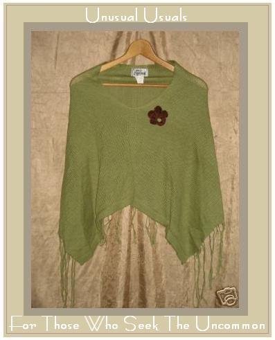 Jamie KREITMAN NEW YORK Poncho Sweater w Crochet Pin OS