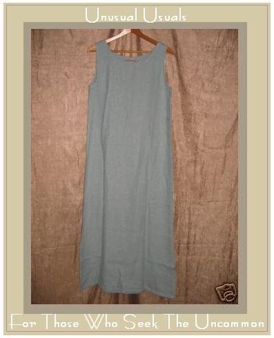SWEET JESSIE Long Blue LINEN Dress Medium Petite MP
