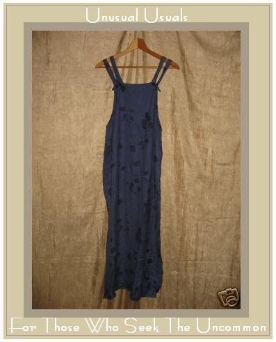 PUTUMAYO Long Leafy Blue Rayon Jump Dress Small S