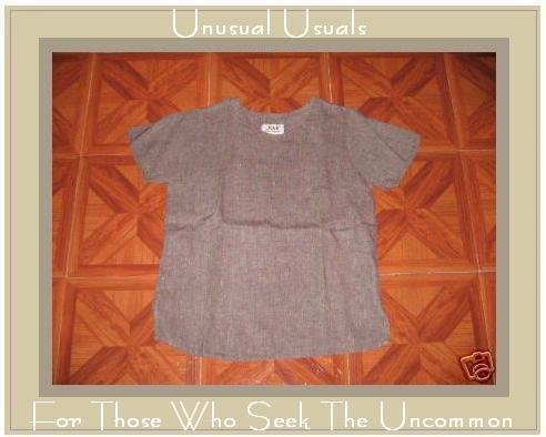 FLAX EARTHY LINEN PULLOVER SHIRT TOP ENGELHART PETITE P