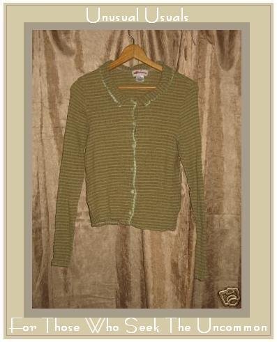 SOLITAIRE Puckered Stretch LINEN Button Shirt Large L