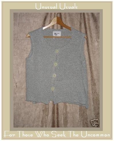 FLAX by ANGELHEART Soft Gray Sweater Jeanne Engelhart SMALL S MEDIUM M