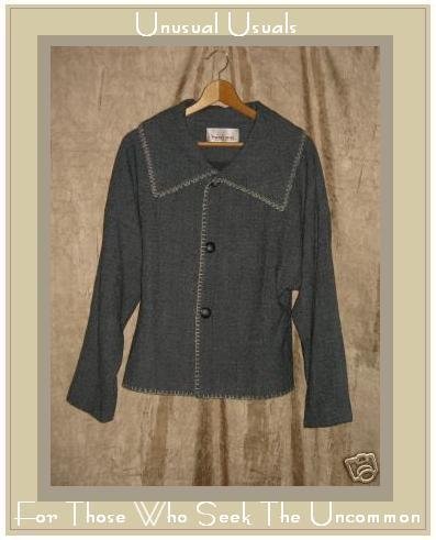 POSH BOY Gray Wool Lined Button Jacket Coat Small Medium S M