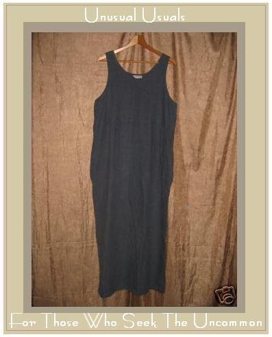 BOWMAN TRADING Blue LINEN Pullover Dress Size 2 MEDIUM M LARGE L