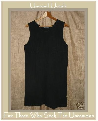 FRESH PRODUCE Black LINEN & COTTON Knee Dress Medium M