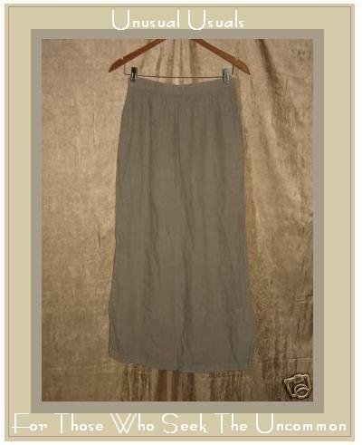 CP SHADES Long Full Lavender Gray LINEN Skirt Medium M