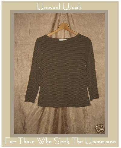 CUT LOOSE Green Stripe Knit Pullover shirt top Medium M