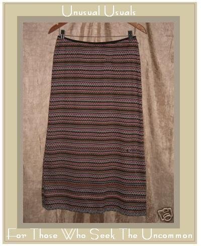 Neesh by D.A.R. Colorful Striped Crochet Knit Skirt SMALL S