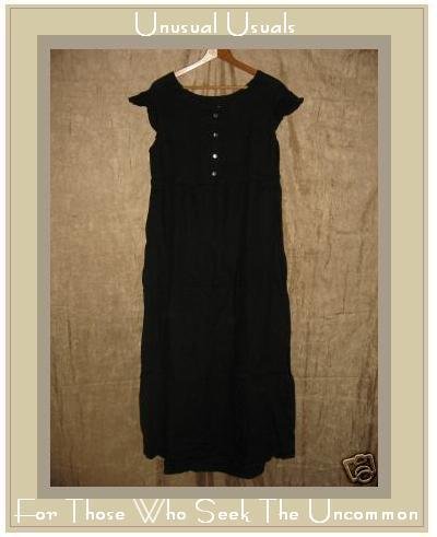 FLAX Empire Waist Drawstring Dress Jeanne Engelhart SMALL S