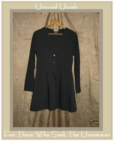 Neesh by D.A.R. Long black Tunic Jacket Button Shirt Small S Medium M