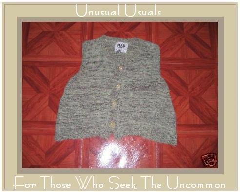 FLAX by Angelheart Button Sweater Vest Jeanne Engelhart Small Medium S M