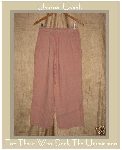 FLAX Pink Textured LINEN Floods Pants Jeanne Engelhart