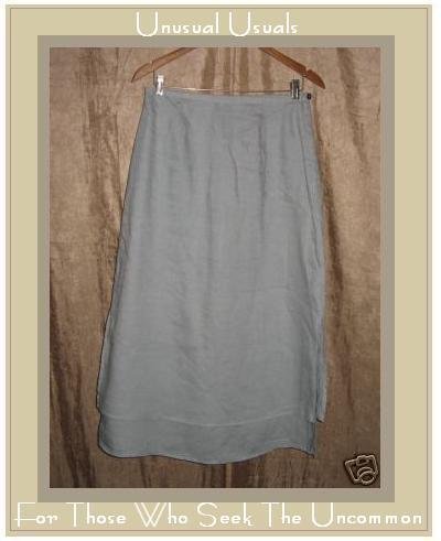 J. Jill Long Flirty Soft Blue Layered LINEN SKIRT 10P