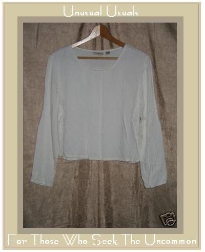 PUTUMAYO Soft White Rayon Boxy Pullover Shirt Top MEDIUM M