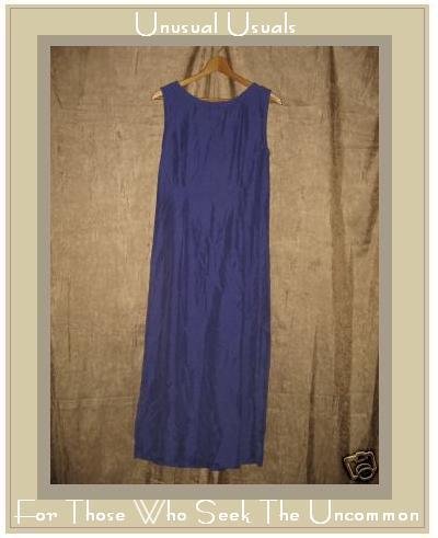 April Cornell Long Blue Silk Shapely Slip Dress Large L