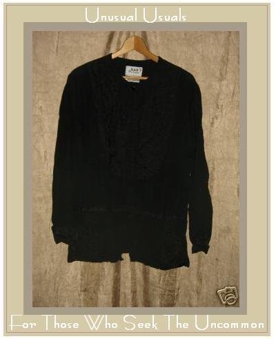 FLAX by Jeanne Engelhart Skirted Black Snappy Jacket SMALL S