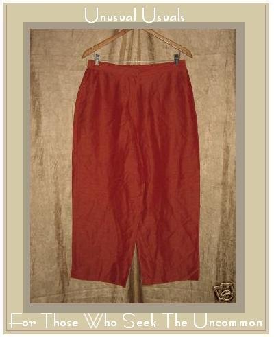 EILEEN FISHER Red Linen & Silk Slacks Pants Medium M