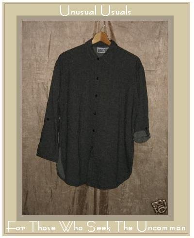 CHICO'S DESIGN Gray Button Tab Shirt Top Size 1 Small S