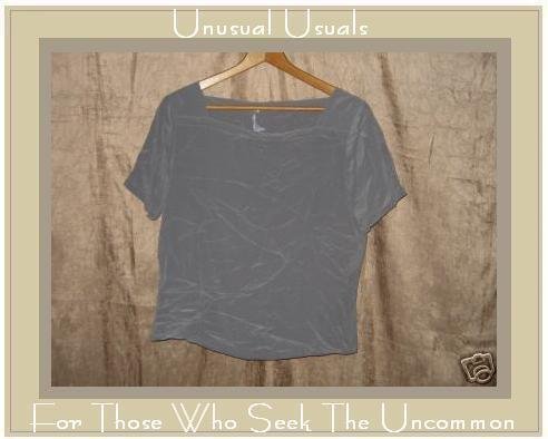 Anna & Frank Soft Gray Silk Pullover Shirt Top Medium M