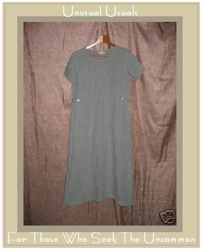 J. Jill Long Blue Gray LINEN Shapely Pullover Dress XSP X-SMALL PETITE
