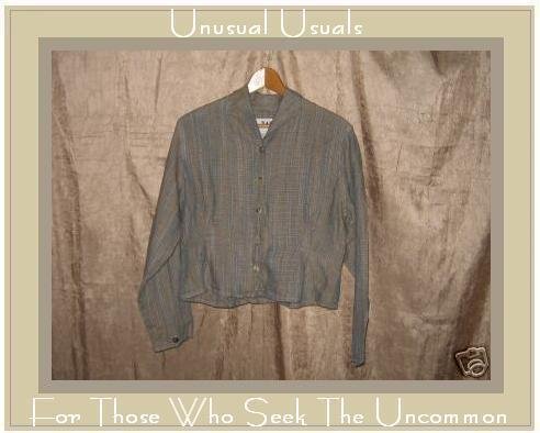 FLAX by Jeanne Engelhart Plaid Linen Button Shirt Top PETITE P