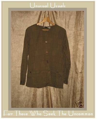 Putumayo Brown Pictograph Button Jacket Shirt Top Medium M