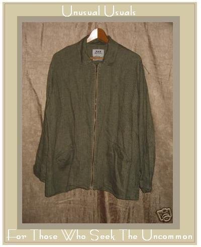 FLAX by Jeanne Engelhart Boxy Linen Zipper Jacket MEDIUM M
